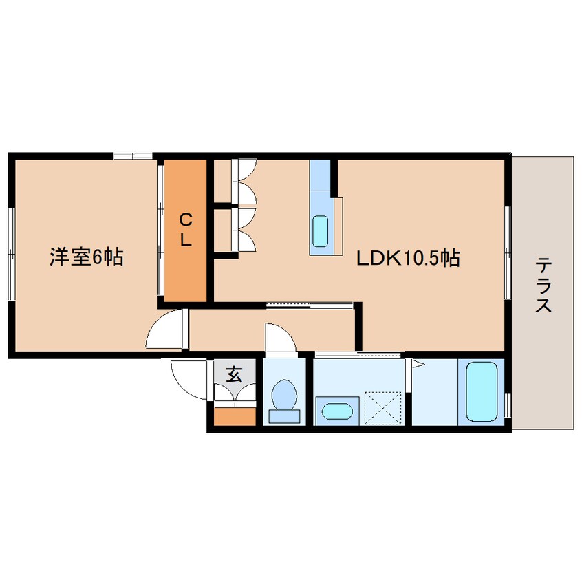 間取図 近鉄大阪線（近畿）/大和高田駅 徒歩9分 1階 築19年