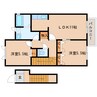 近鉄南大阪線/磐城駅 徒歩5分 2階 築19年 2LDKの間取り
