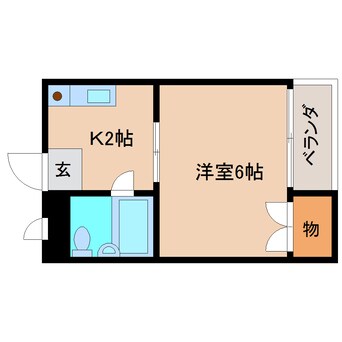 間取図 近鉄大阪線（近畿）/大和高田駅 徒歩7分 1階 築29年