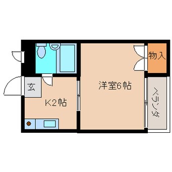 間取図 近鉄大阪線（近畿）/大和高田駅 徒歩7分 2階 築29年