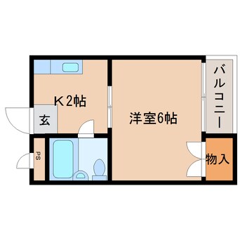 間取図 近鉄大阪線（近畿）/大和高田駅 徒歩7分 2階 築29年