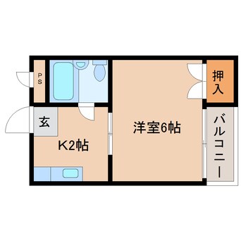 間取図 近鉄大阪線（近畿）/大和高田駅 徒歩7分 2階 築29年