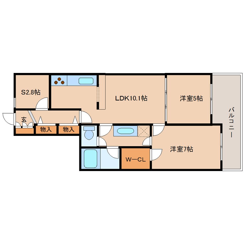 間取図 近鉄大阪線（近畿）/大和高田駅 徒歩2分 3階 築25年