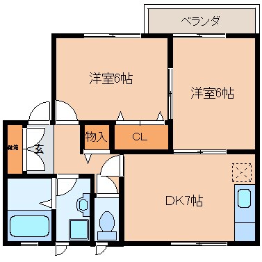 間取り図 和歌山線/五条駅 徒歩9分 1階 築27年