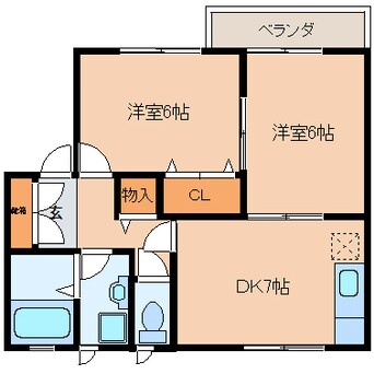間取図 和歌山線/五条駅 徒歩9分 1階 築27年