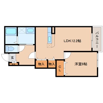 間取図 近鉄大阪線（近畿）/大和高田駅 徒歩8分 1階 築17年