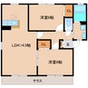 近鉄御所線/近鉄新庄駅 徒歩17分 1階 築19年 2LDKの間取り