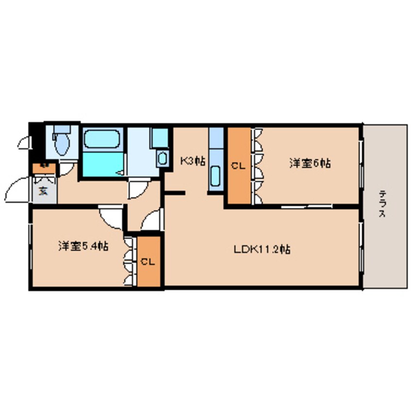 間取図 近鉄南大阪線/磐城駅 徒歩16分 1階 築18年
