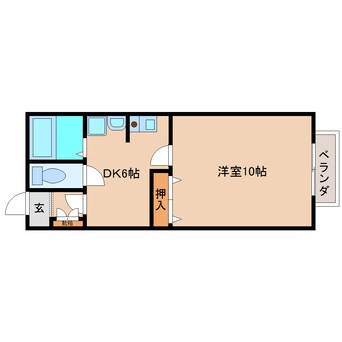 間取図 近鉄南大阪線/高田市駅 徒歩10分 2階 築26年