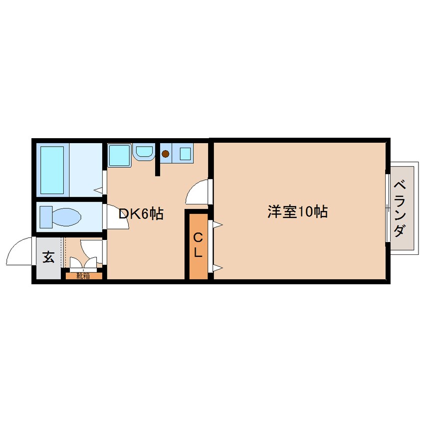 間取図 近鉄南大阪線/高田市駅 徒歩10分 2階 築26年