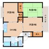 近鉄御所線/近鉄新庄駅 徒歩12分 2階 築32年 3DKの間取り