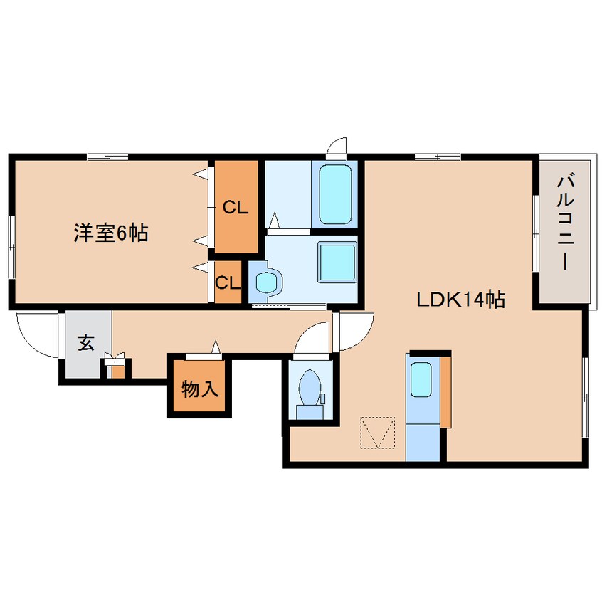 間取図 近鉄御所線/近鉄御所駅 徒歩5分 1階 築18年