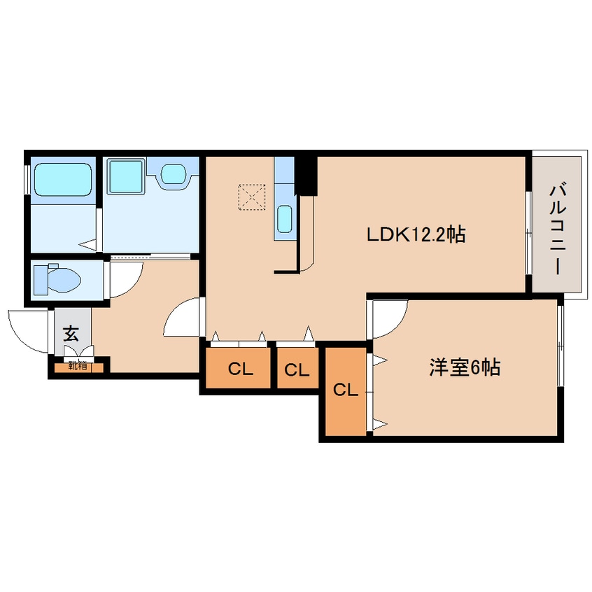 間取図 近鉄南大阪線/高田市駅 徒歩15分 1階 築17年