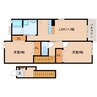 近鉄南大阪線/高田市駅 徒歩15分 2階 築17年 2LDKの間取り