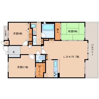 間取図 近鉄南大阪線/高田市駅 徒歩3分 2階 築16年