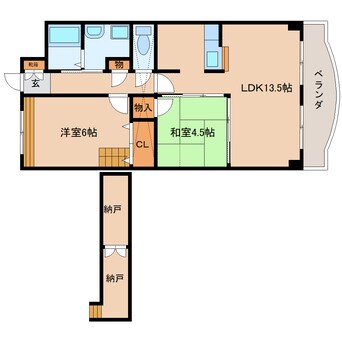 間取図 近鉄南大阪線/尺土駅 徒歩15分 4階 築23年