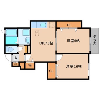 間取図 和歌山線/大和二見駅 徒歩10分 1階 築15年