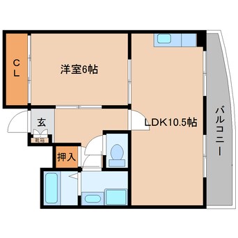 間取図 近鉄大阪線（近畿）/大和高田駅 徒歩6分 2階 築34年
