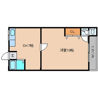 間取図 近鉄大阪線（近畿）/大和高田駅 徒歩15分 2階 築36年