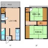 近鉄大阪線（近畿）/大和高田駅 徒歩10分 1-2階 築44年 2LDKの間取り