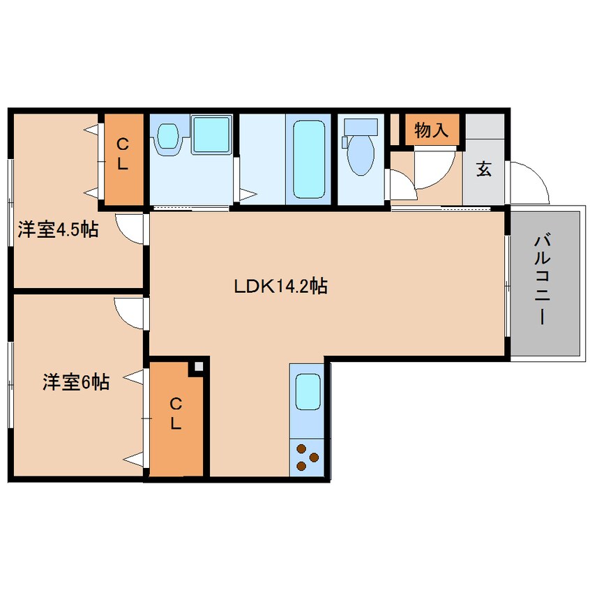 間取図 近鉄大阪線（近畿）/大和高田駅 バス15分広陵平尾下車:停歩4分 1階 築13年