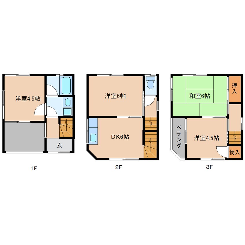 間取図 近鉄大阪線（近畿）/築山駅 徒歩4分 1階 築32年