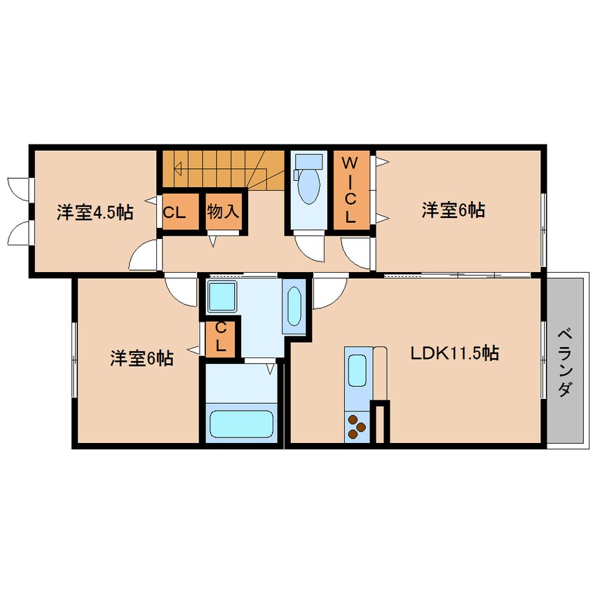 間取図 近鉄御所線/近鉄新庄駅 徒歩7分 2階 築13年