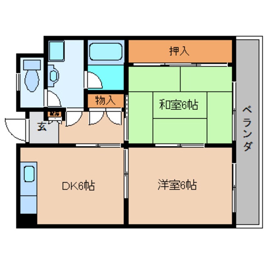 間取図 近鉄南大阪線/高田市駅 徒歩4分 3階 築36年