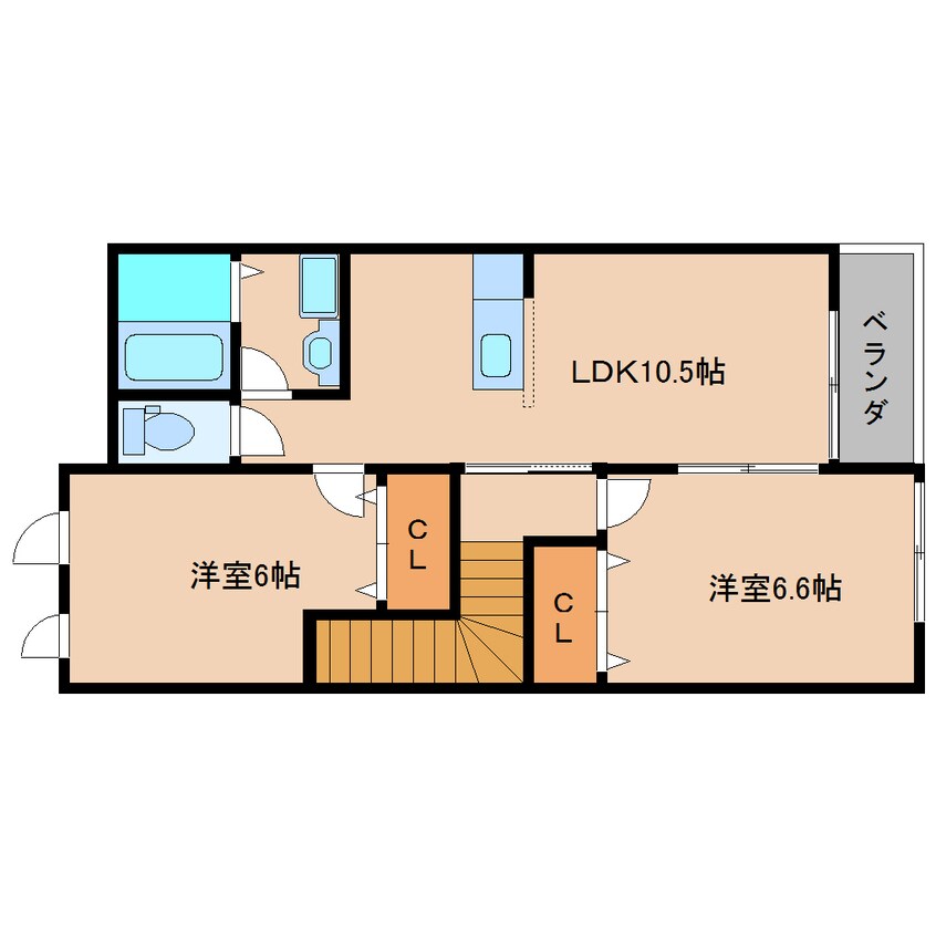 間取図 近鉄御所線/忍海駅 徒歩4分 2階 築12年