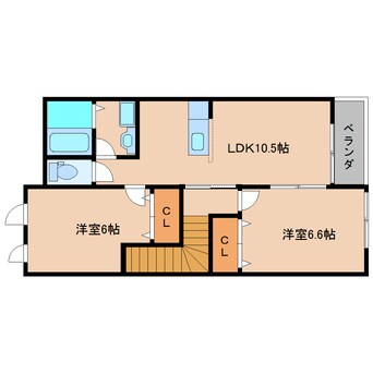 間取図 近鉄御所線/忍海駅 徒歩4分 2階 築13年