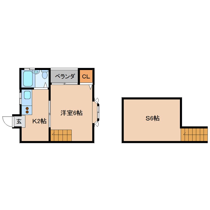 間取図 近鉄南大阪線/高田市駅 徒歩5分 2階 築24年