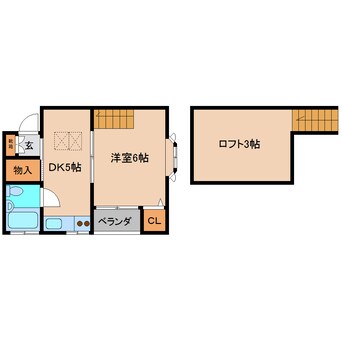 間取図 近鉄南大阪線/高田市駅 徒歩5分 2階 築24年