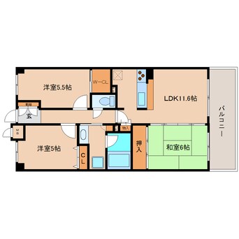 間取図 近鉄大阪線（近畿）/大和高田駅 徒歩6分 6階 築15年