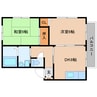 近鉄田原本線/箸尾駅 徒歩7分 2階 築23年 2DKの間取り