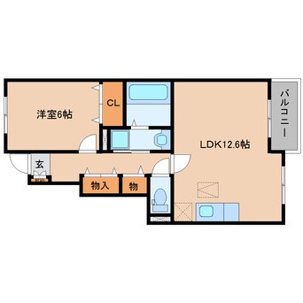 間取図 近鉄南大阪線/高田市駅 徒歩14分 1階 築12年