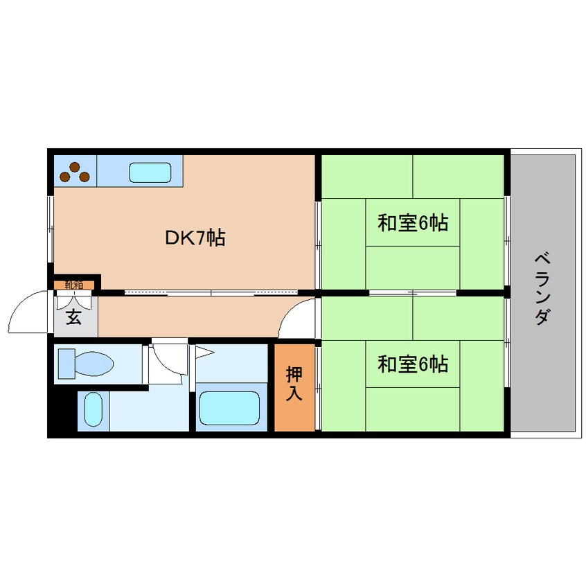 間取図 近鉄大阪線（近畿）/築山駅 徒歩5分 4階 築32年