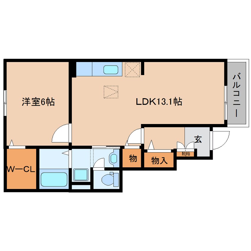 間取図 近鉄南大阪線/高田市駅 徒歩13分 1階 築12年