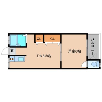 間取図 和歌山線/五条駅 徒歩15分 2階 築38年