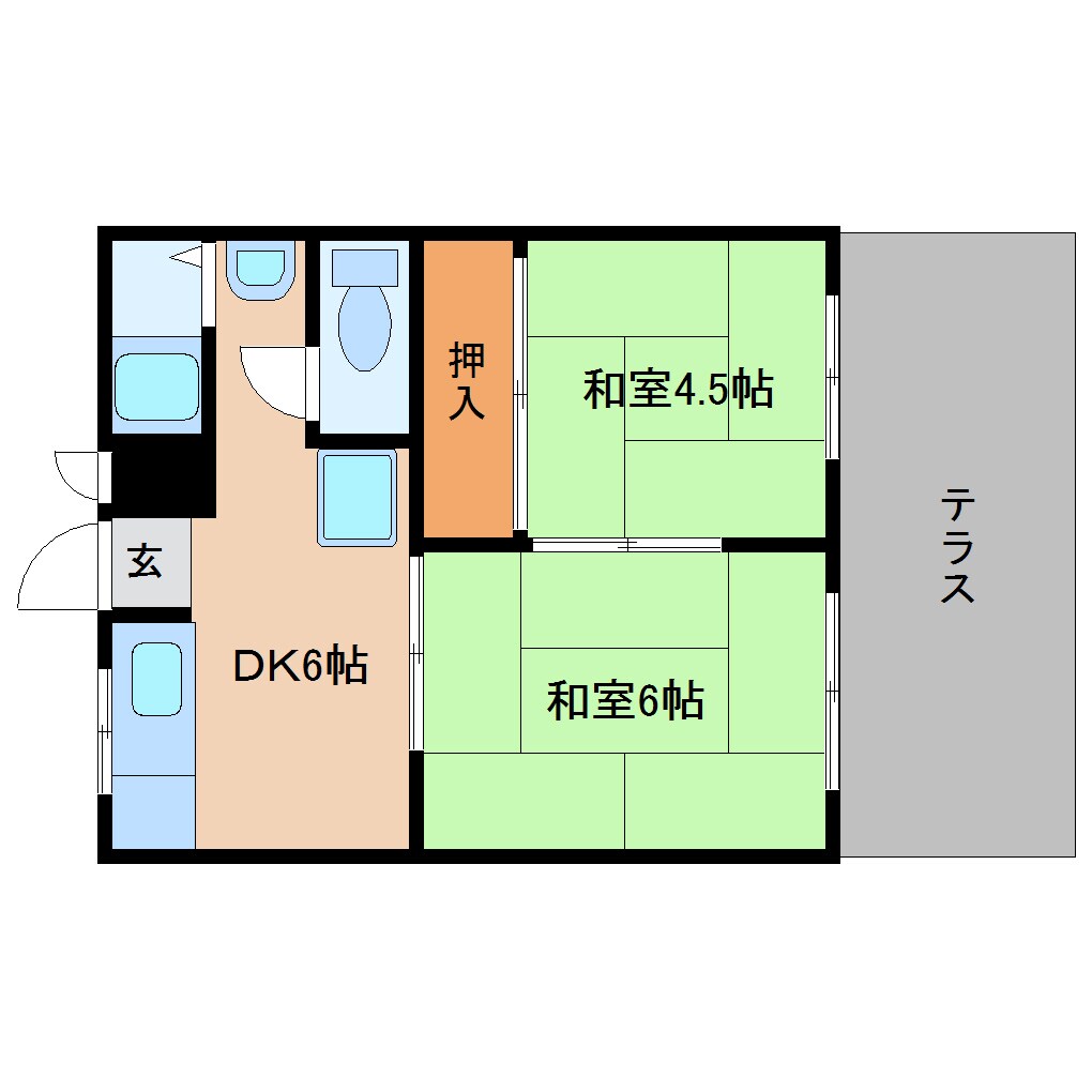 間取り図 近鉄南大阪線/高田市駅 徒歩12分 1階 築41年