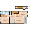 近鉄南大阪線/尺土駅 徒歩14分 2階 築12年 2LDKの間取り
