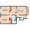 近鉄南大阪線/磐城駅 徒歩15分 1階 築12年 2LDKの間取り