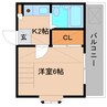 近鉄大阪線（近畿）/大和高田駅 徒歩15分 2階 築36年 1Kの間取り