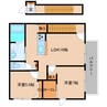 近鉄御所線/忍海駅 徒歩8分 2階 築12年 2LDKの間取り