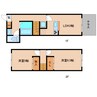 近鉄南大阪線/磐城駅 徒歩5分 1-2階 築23年 2LDKの間取り