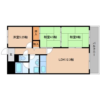 間取図 近鉄南大阪線/高田市駅 徒歩14分 2階 築35年