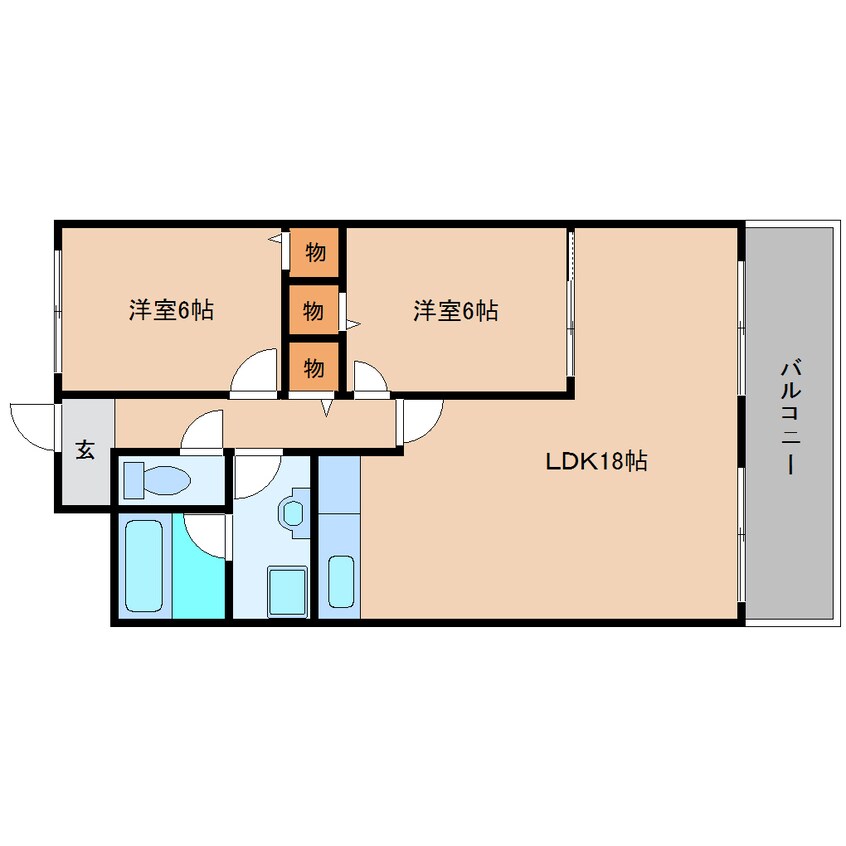 間取図 近鉄南大阪線/高田市駅 徒歩14分 4階 築35年