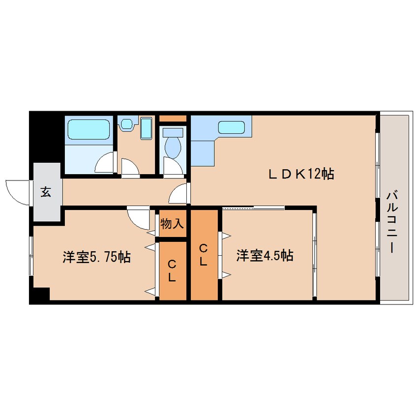 間取図 近鉄南大阪線/高田市駅 徒歩14分 3階 築35年