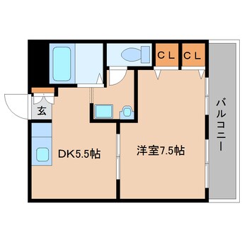 間取図 近鉄南大阪線/高田市駅 徒歩4分 6階 築33年