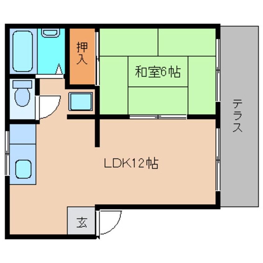 間取図 近鉄南大阪線/高田市駅 徒歩13分 1階 築38年