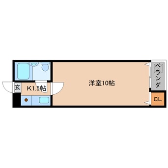 間取図 近鉄南大阪線/尺土駅 徒歩13分 1階 築36年